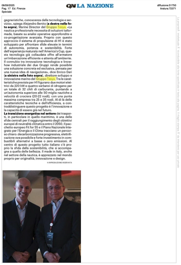 articolo di giornale su progetto h1