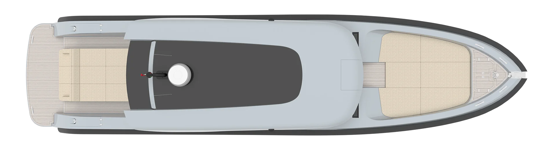 vista superiore tender h1 con t-top